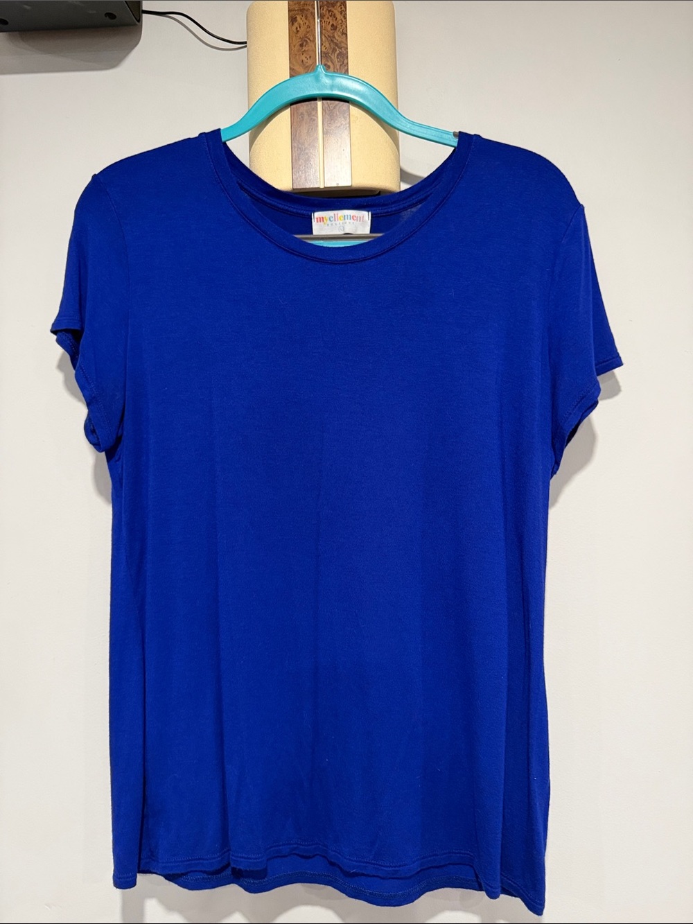 Myellement bright blue short sleeve crewneck tee